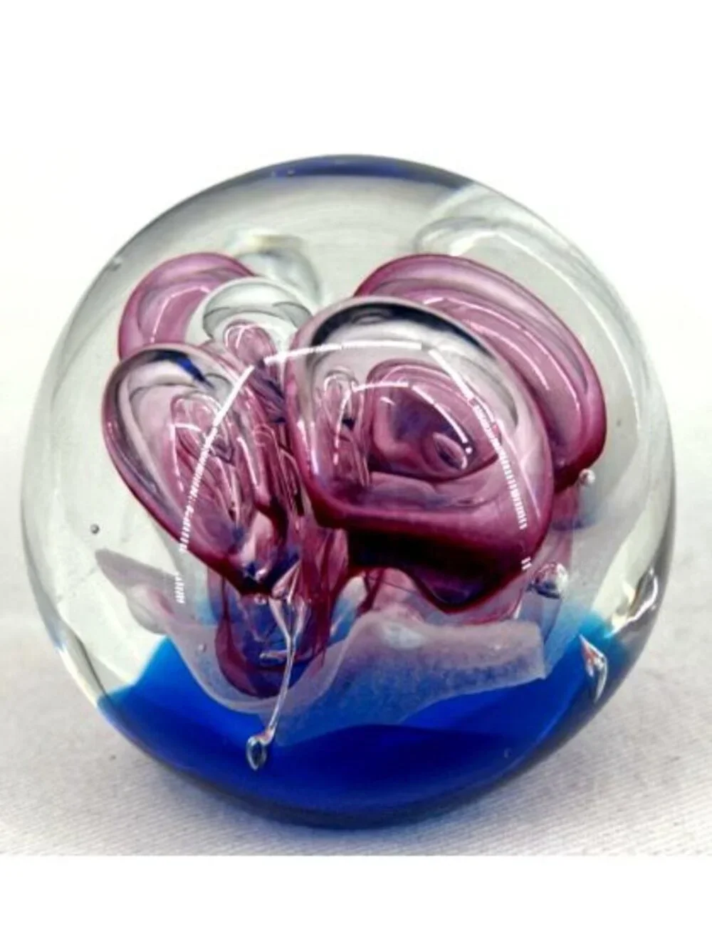 Dynasty Gallery Paperweight Collectible Handcrafted Art Glass Glows 2.5